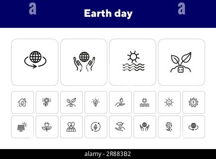 Earth day icon set Stock Vector