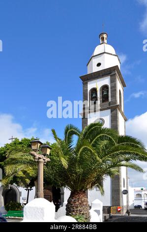 Island Lanzarote Spain, Arrecife, Church Iglesia de San Gines Stock Photo