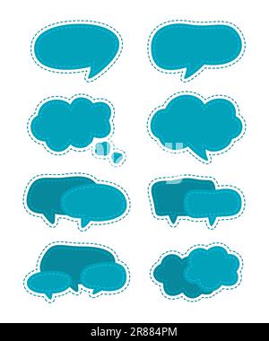 Set of Speech Bubble Icons in Flat Design Style Stock Vector