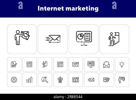 Internet marketing icon set Stock Vector