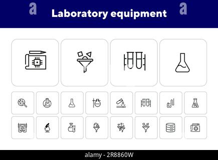 Set of laboratory equipment icons. Vector illustration Stock Vector ...
