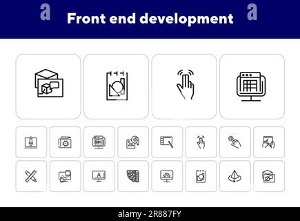 Front end development icon set Stock Vector