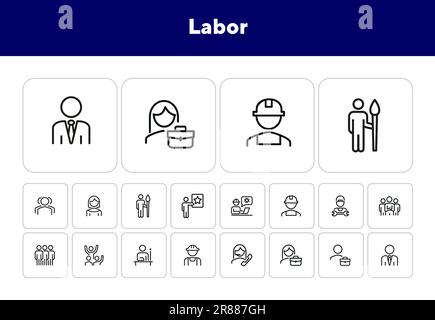 Labor icons Stock Vector