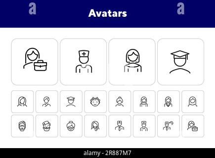 Set of doctor avatars. Vector illustration Stock Vector Image & Art - Alamy