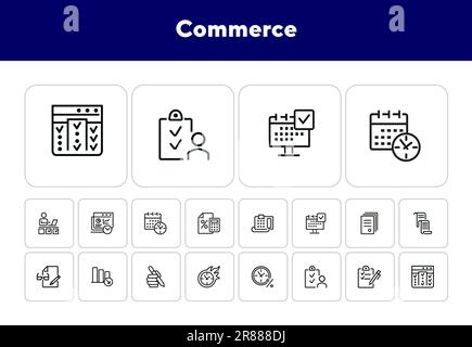 Commerce line icon set Stock Vector