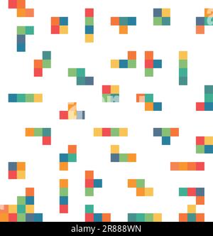Game Bricks Tetris Template. Color Pixel Blocks Editorial Stock