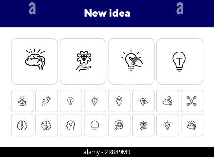 New idea line icon set Stock Vector