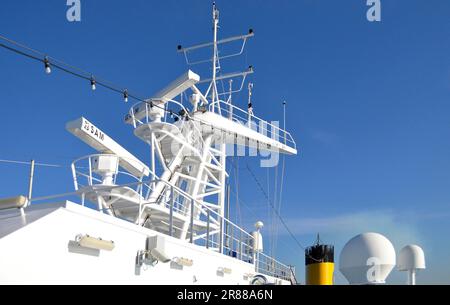 Radar installation, On deck of the cruise ship Costa, Serena Stock ...