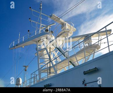 Radar installation, On deck of the cruise ship Costa, Serena Stock ...
