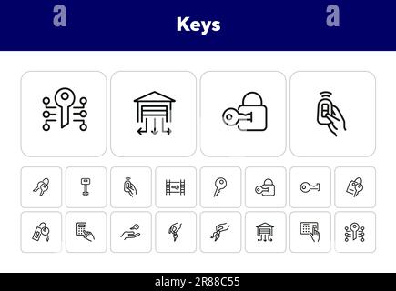Apartment keys line icon concept. Apartment keys flat vector symbol ...