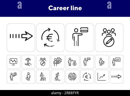 Career line icons Stock Vector