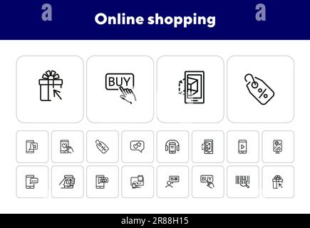 Online shopping icons Stock Vector