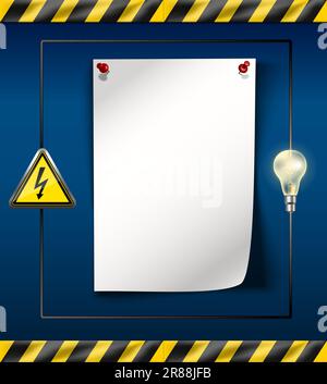 Vector illustration. Power outage banner. Night city. Light bulb Stock ...