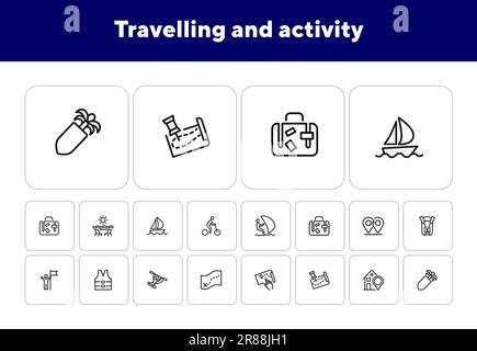 Travelling and activity icons Stock Vector