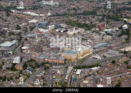 aerial view of Barnsley town centre, South Yorkshire Stock Photo