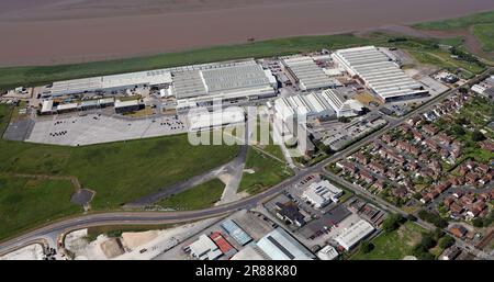 aerial view of BAE Systems Brough, part of the Humber Enterprise Park and Brough Business Centre, Brough, East Yorkshire Stock Photo