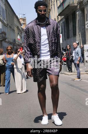 Basket player Jaren Jackson street style outfit after Armani