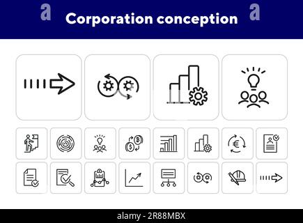 Corporation conception icons Stock Vector