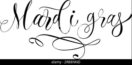 Mardi Gras Lettering with Flourish Stock Vector