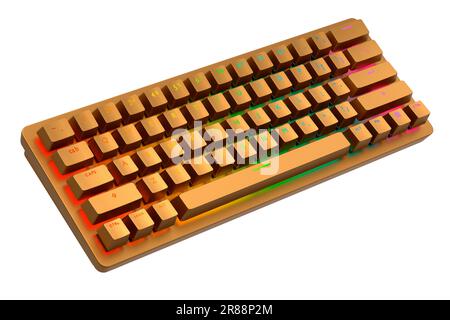 Computer Keyboard Texture 3d Realistic computer keyboard with copper chrome texture isolated on ...