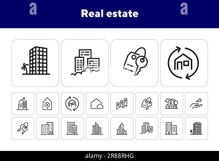 Real estate icons Stock Vector