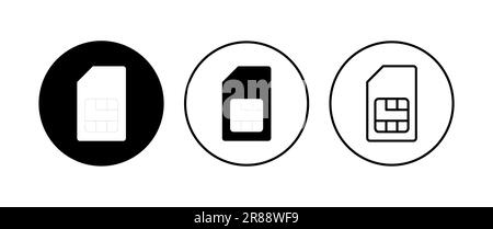 Sim card icon set. dual sim card icon vector Stock Vector