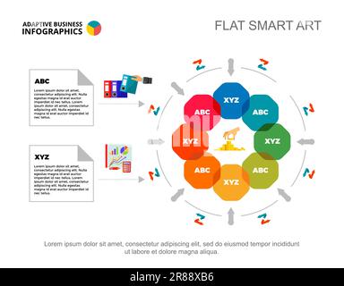 Cycle Chart Slide Template Stock Vector
