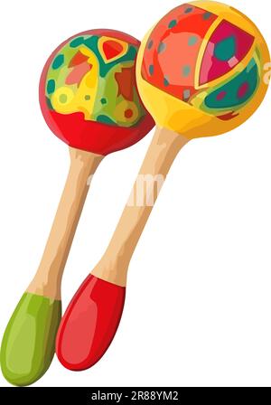 Multi colored maracas, fun and celebration Stock Vector