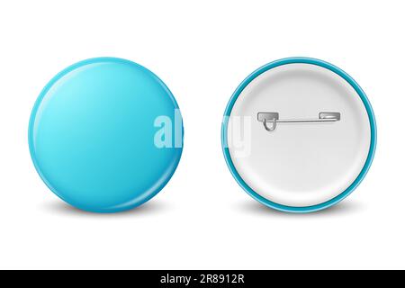 Empty pin badge template stock vector. Illustration of bright