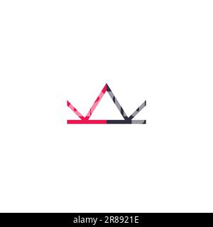 Combination Letter K or W letters in the shape of a Crown Stock Vector