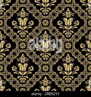 Orient vector classic pattern. Seamless abstract background with vintage elements. Orient brown and golden pattern. Ornament for wallpapers and packaging Stock Vector
