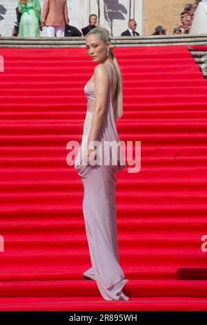 Italy, Rome, June 19th, 2023. World premiere of the action movie 'Mission Impossible - Dead Reckoning part one' in Spanish Steps. Pictured: Pom Klementieff    Photo © Fabio Mazzarella/Sintesi/Alamy Live News Stock Photo