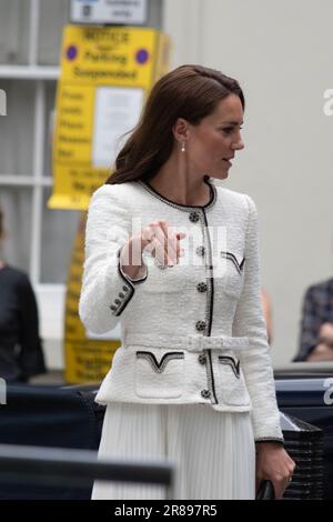London, UK, 20th June 2023, Princess of Wales arrives to open the Portrait Gallery in London. After three years of refurbishment, it will reopen to the public on 22nd June 2023., Andrew Lalchan Photography/Alamy Live News Stock Photo