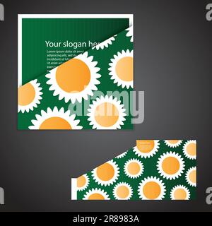 Corporate folder with die cut design Stock Vector