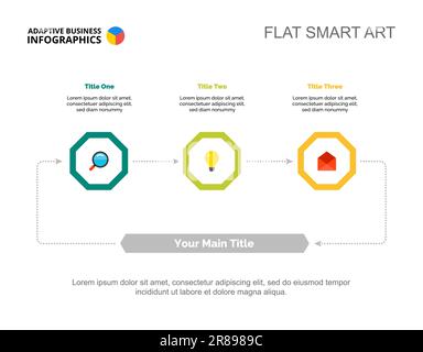 Three Steps Cycle Slide Template Stock Vector