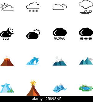 Weather conditions icon set Stock Vector