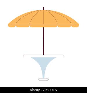 Umbrella table semi flat colour vector object Stock Vector
