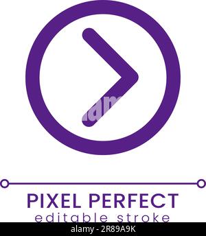 Right direction pointer pixel perfect RGB color ui icon Stock Vector