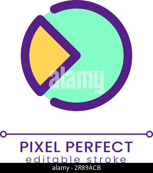 Segment chart pixel perfect RGB color ui icon Stock Vector