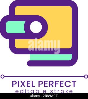 Wallet pixel perfect RGB color ui icon Stock Vector