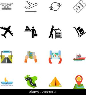 Travelling icon set Stock Vector