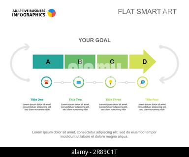 Four Steps Startup Slide Template Stock Vector
