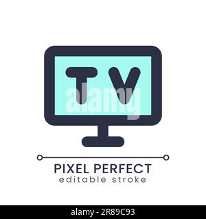 Television pixel perfect RGB color ui icon Stock Vector