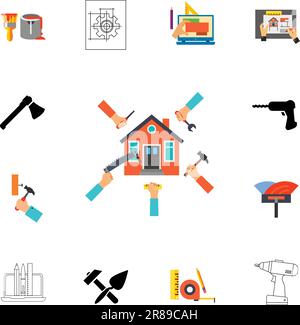 Construction icon set Stock Vector