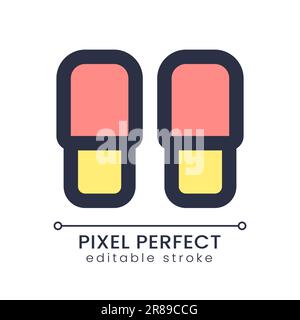 Slippers pixel perfect RGB color ui icon Stock Vector