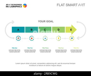 Five Steps Startup Slide Template Stock Vector