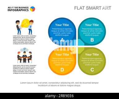 Four Business Elements Slide Template Stock Vector