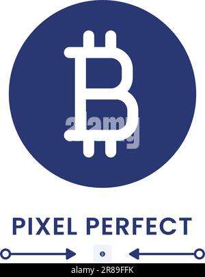 Bitcoin black solid desktop icon Stock Vector