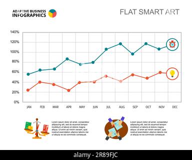 Data comparison chart. Point line diagram element Stock Vector Image ...