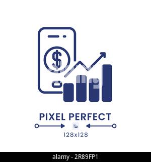 Personal finance app black solid desktop icon Stock Vector